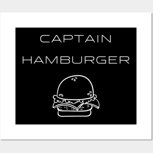 Captain Hamburger Typography White Design Posters and Art